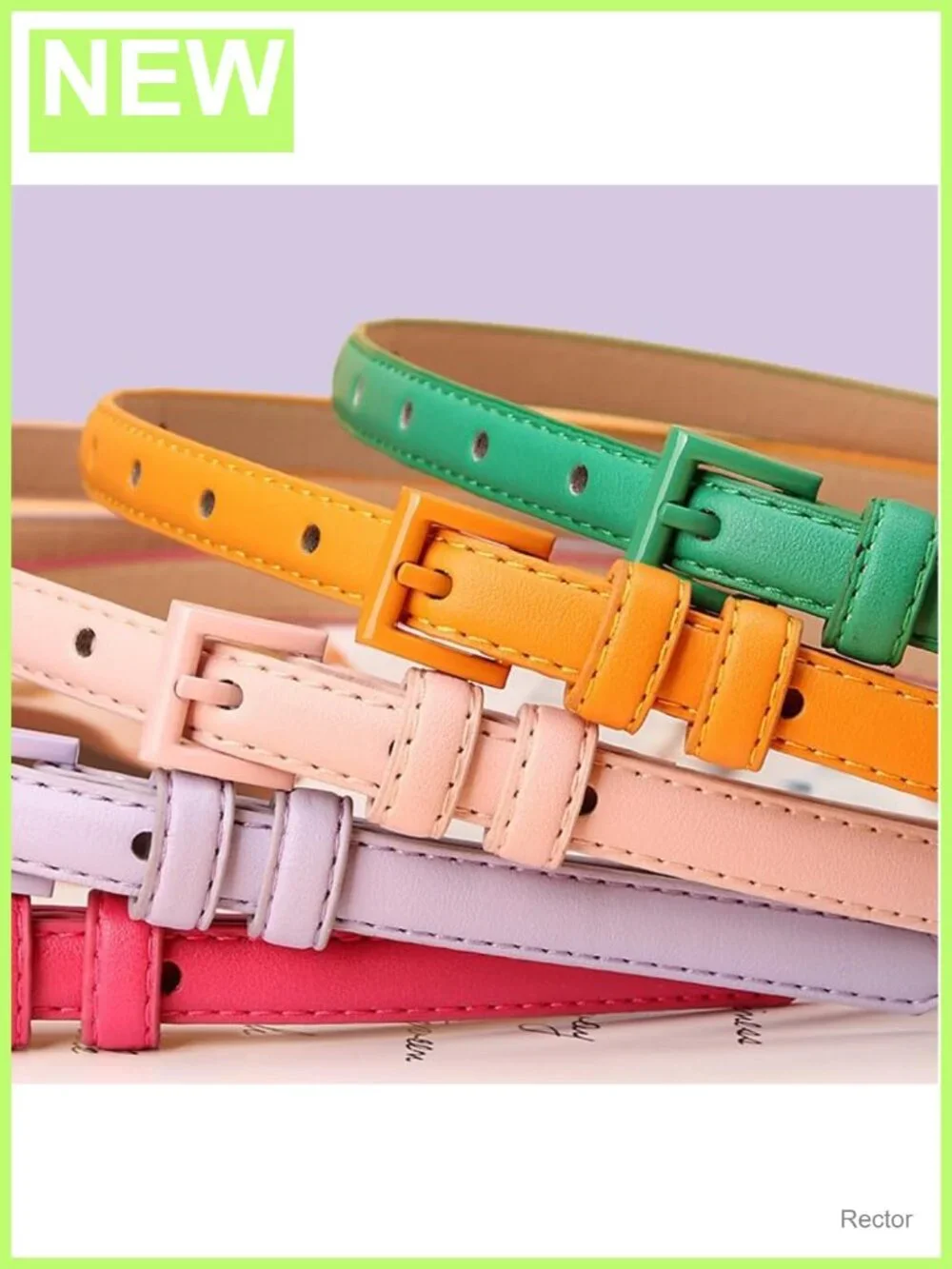Women's Skinny Faux Leather Belt with Metal Buckle - Adjustable, Timeless